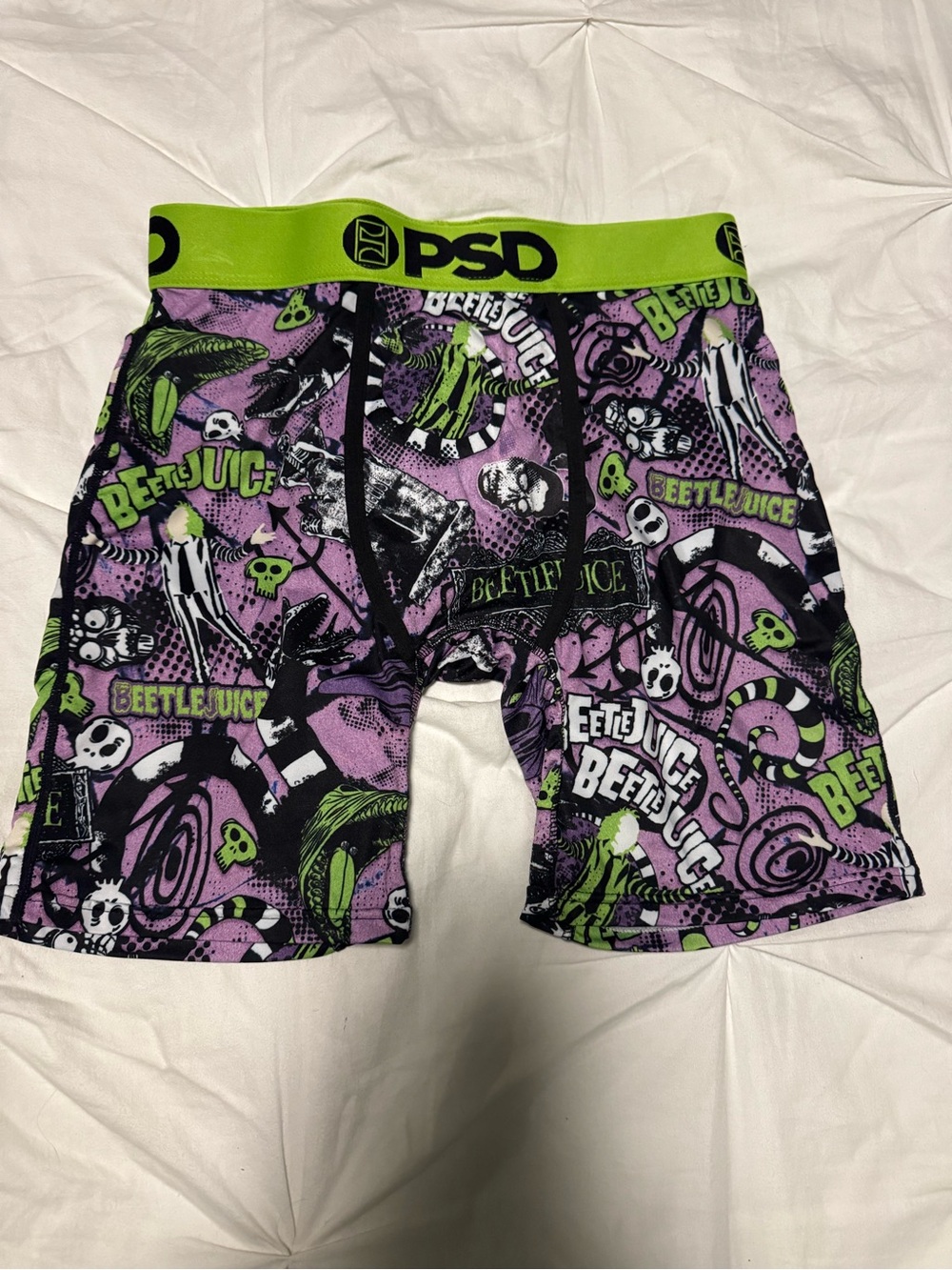 PSD Beetlejuice Boxer Briefs in Purple & Neon Green New Sz M